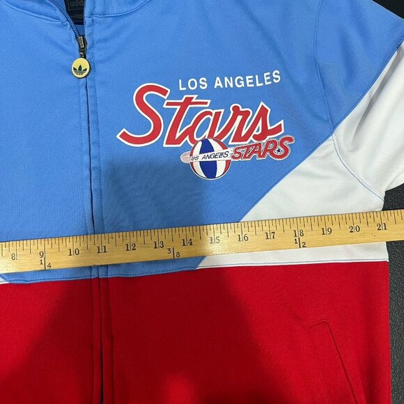 Adidas Full Zip Jacket Mens M Red Blue Los Angeles Stars Track Basketball Retro - Picture 7 of 9